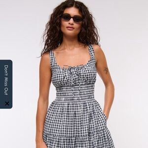 Abercrombie & Fitch Black and White Smocked Cottage Prairie Dress